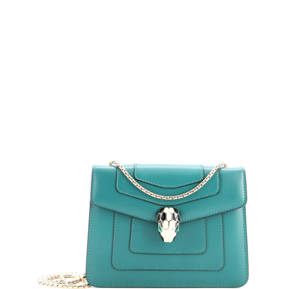 Bvlgari Small Serpenti Forever Square Shoulder Bag Leather